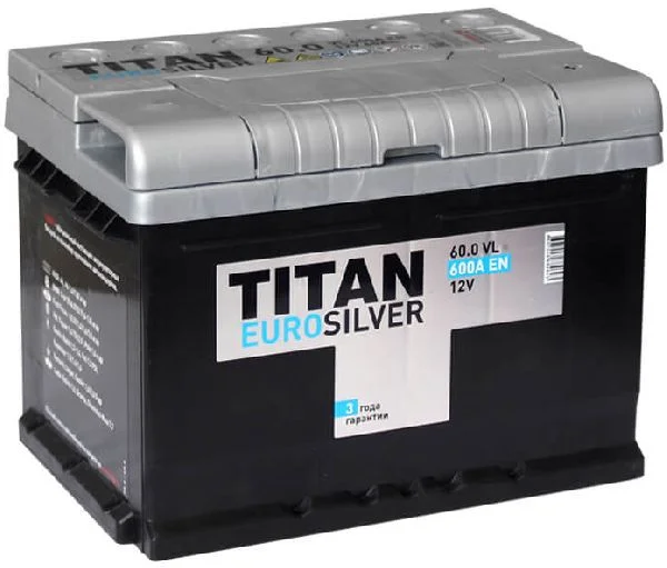 Аккумулятор Tubor TITAN Euro Silver LB2 [242x175x175 мм], 60А-ч, 600А, 0 (обратная), 12В